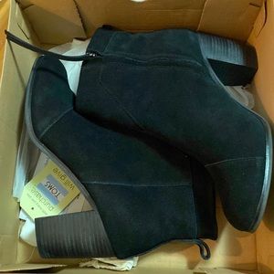 Toms Lunata Black Suede Boots, Size 10, Worn Once